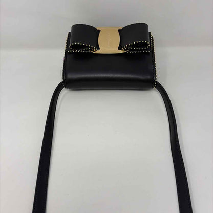 Pre-Owned Ferragamo Black Leather Designer Handbag