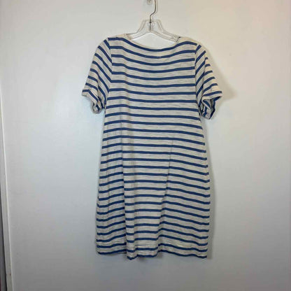 Pre-Owned Size L LOFT blue stripe Casual Dress