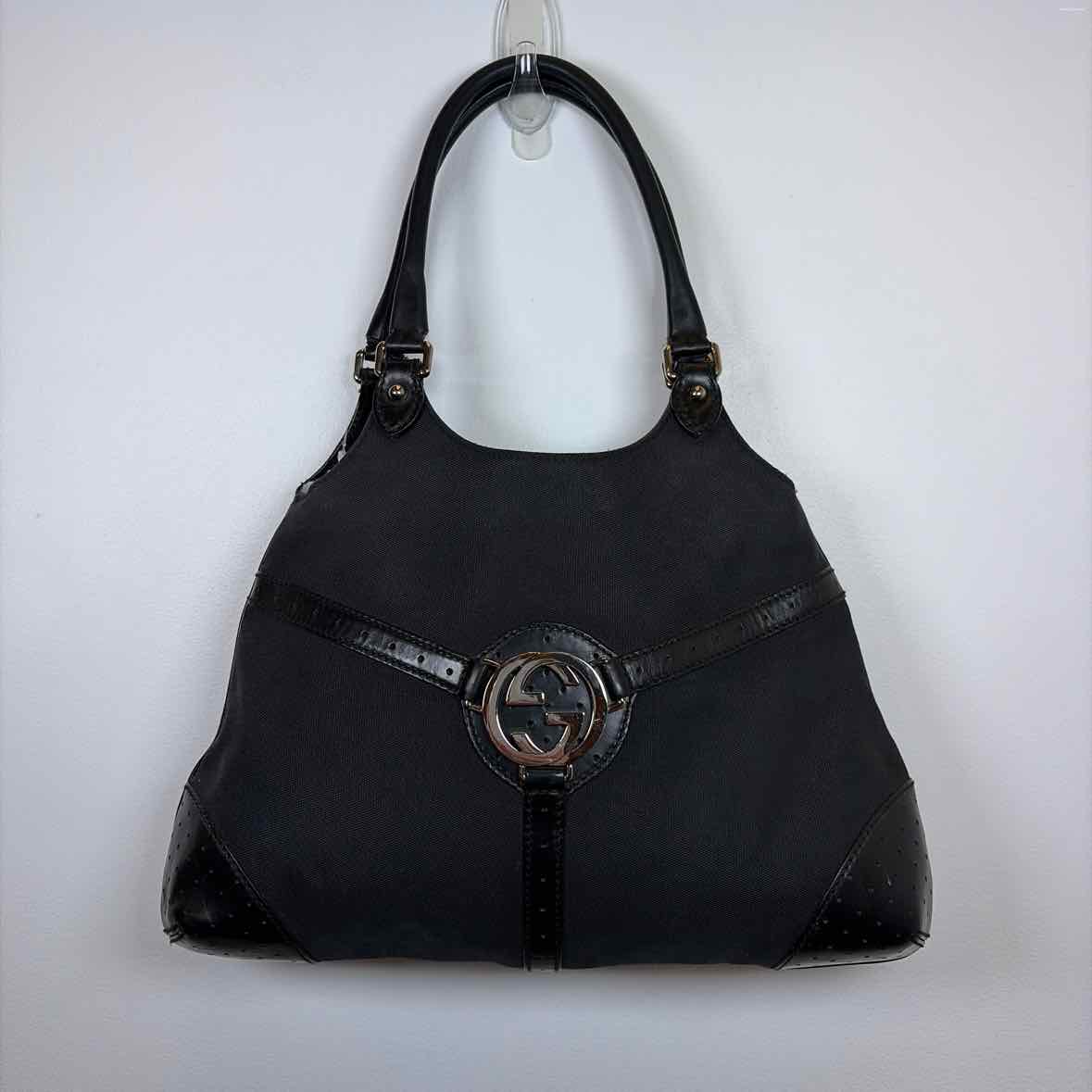Pre-Owned Gucci Black Fabric Designer Handbag