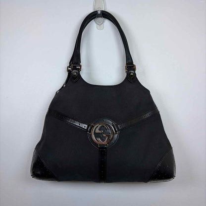 Pre-Owned Gucci Black Fabric Designer Handbag