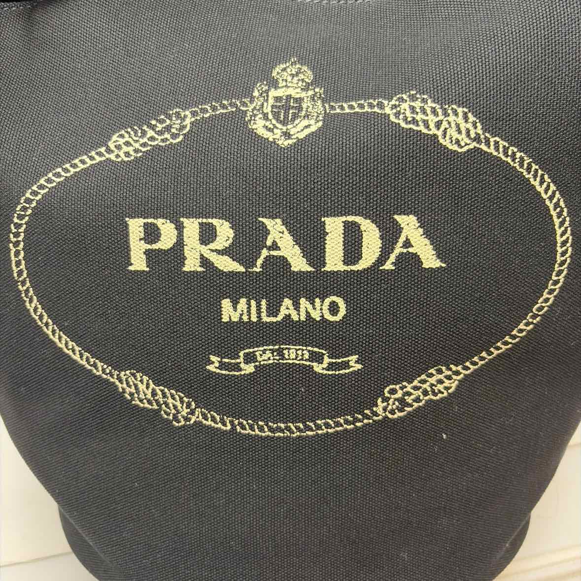 Pre-Owned Prada Black Canvas Designer Handbag