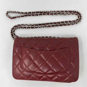 Pre-Owned Chanel Burgundy Leather Designer Handbag