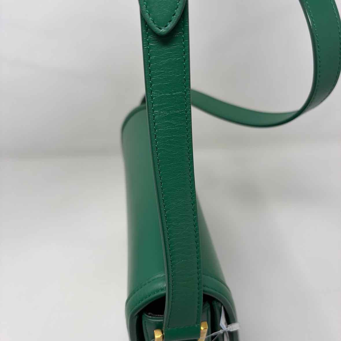 Pre-Owned Saint Laurent Green Leather Designer Handbag