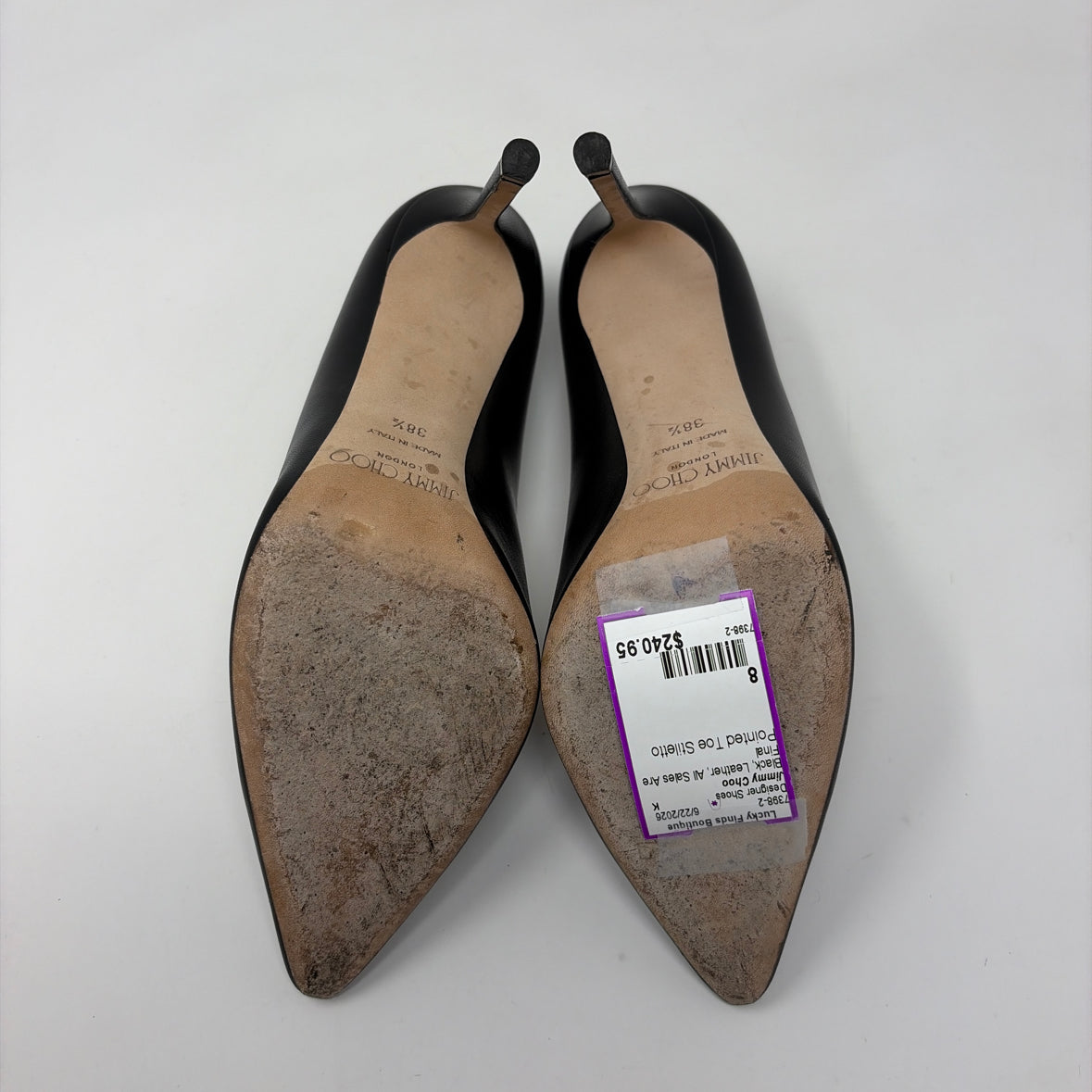 Jimmy Choo Black Leather Shoe Size 8 Designer Shoes