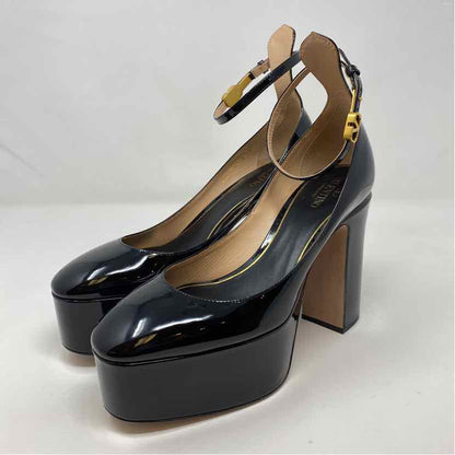 Pre-Owned Valentino Black Patent Shoe Size 8.5 Designer Shoes