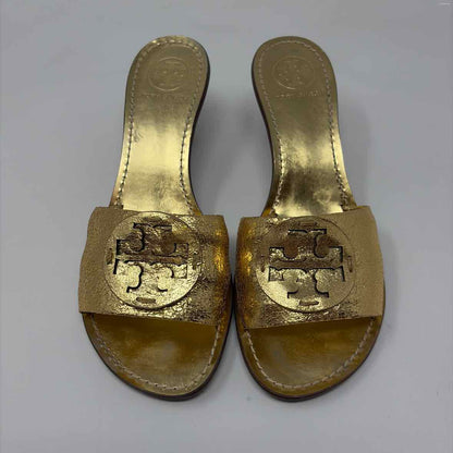 Pre-Owned Shoe Size 8 Tory Burch Gold Heels