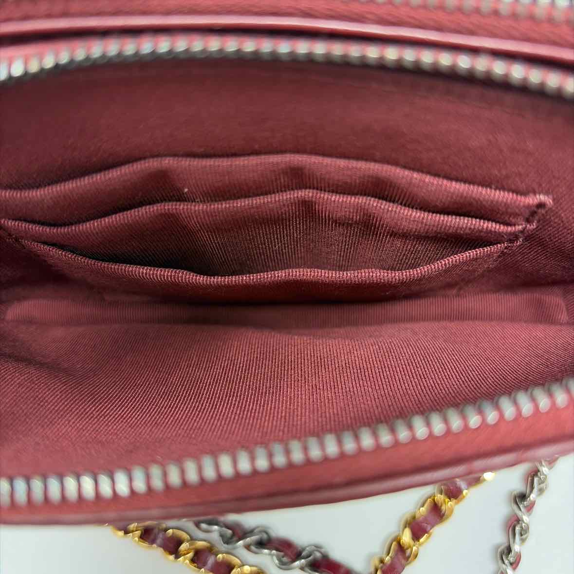 Pre-Owned Chanel Burgundy Leather Designer Handbag