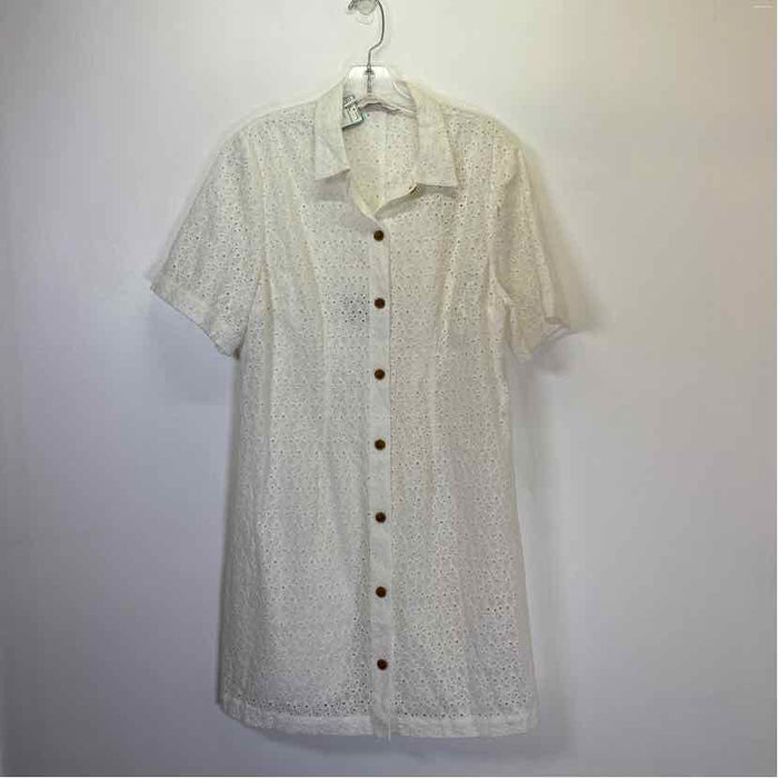 Pre-Owned Size 10/L Rebecca Taylor White Casual Dress