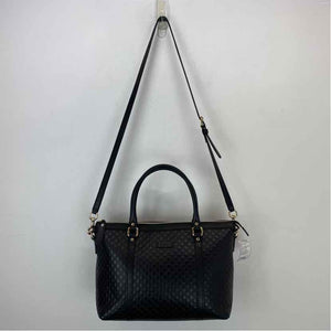 Pre-Owned Gucci Black Leather Designer Handbag