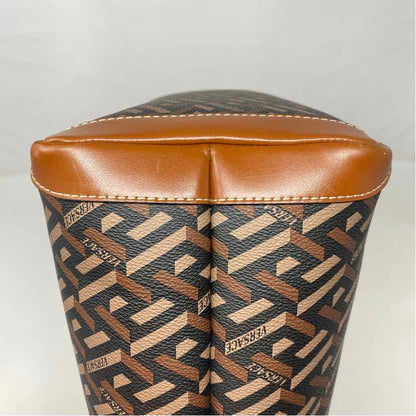 Pre-Owned Versace Cognac Coated Canvas Designer Handbag