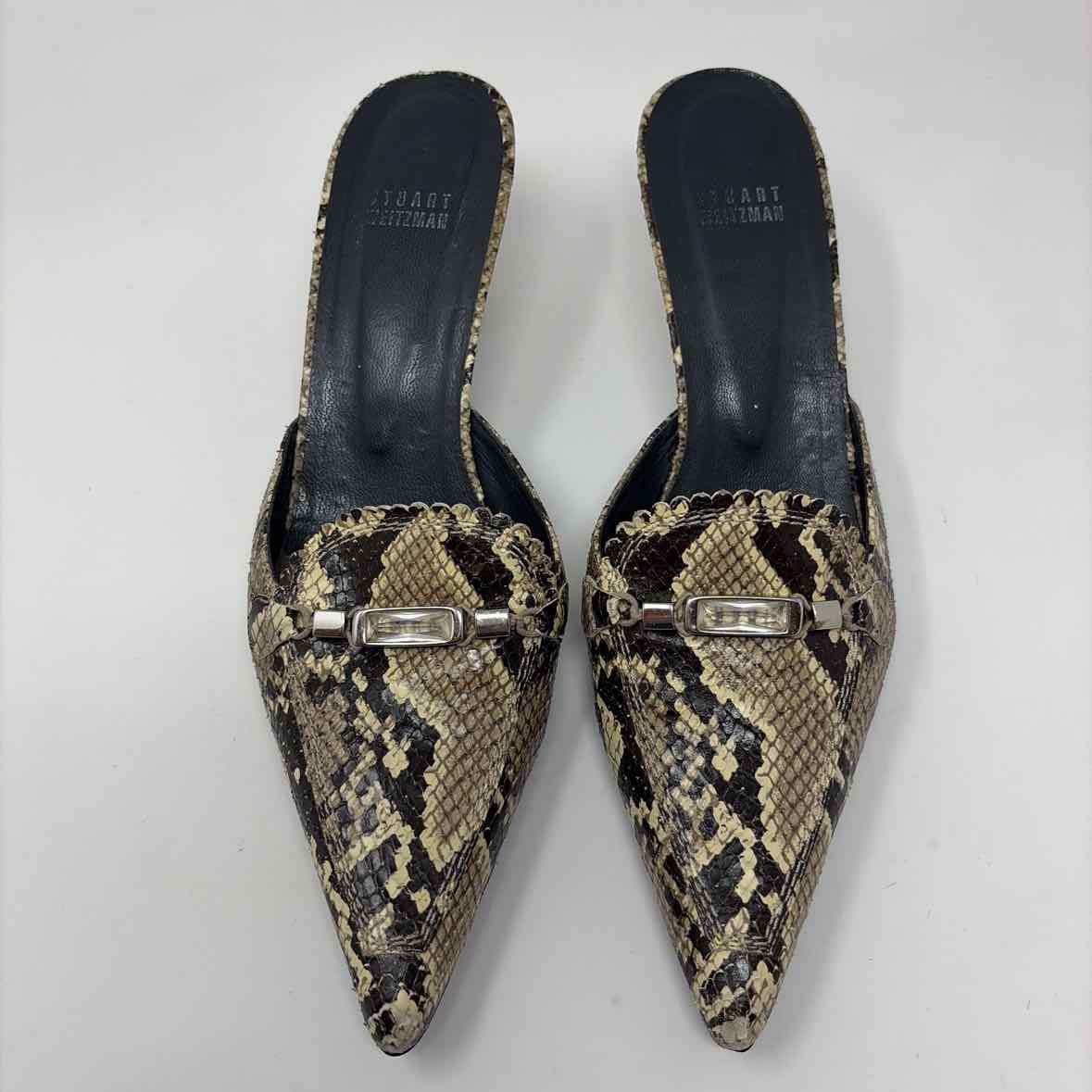 Pre-Owned Shoe Size 8.5 Stuart Weitzman Snake Print Heels