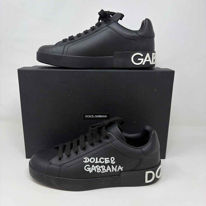 Pre-Owned Dolce & Gabbana Black Leather Shoe Size 7.5 Designer Shoes