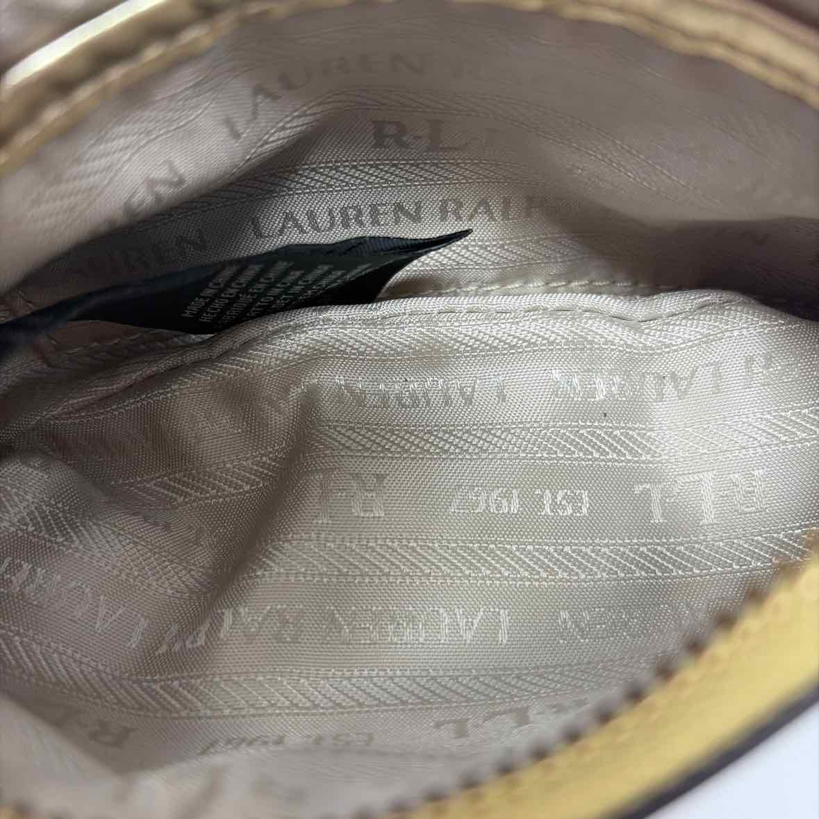 Pre-Owned Lauren by Ralph Lauren Gold Leather Wristlet