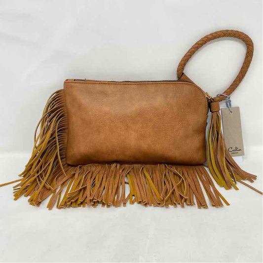 Pre-Owned Calin Collection Cognac faux leather Wristlet