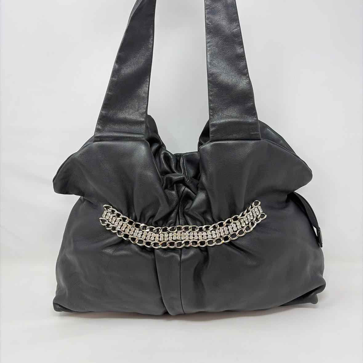 Pre-Owned Made in Italy Black Leather Handbag