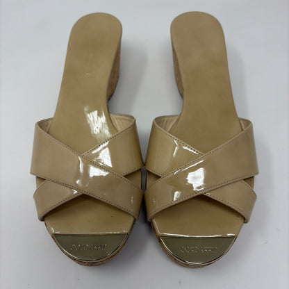 Pre-Owned Jimmy Choo Tan Patent Shoe Size 8.5 Designer Shoes