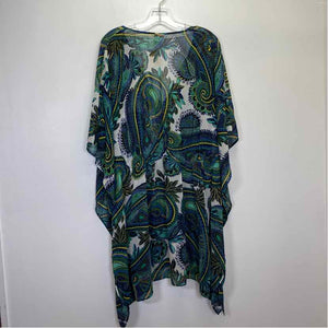 Pre-Owned Size One Size Green Print Cover Up