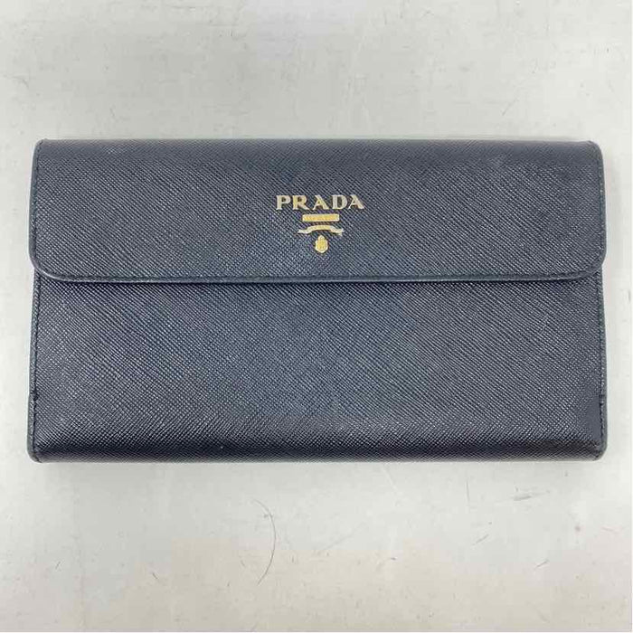 Pre-Owned Prada Black Leather Designer Wallet