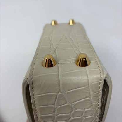 Pre-Owned Alexander McQueen Cream Leather Designer Handbag