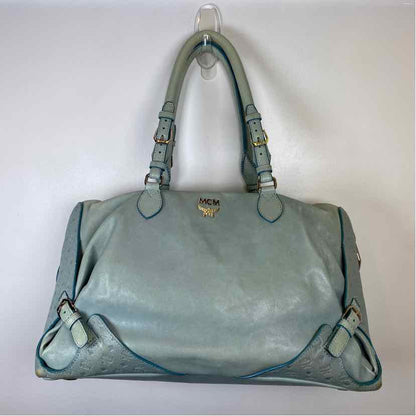 Pre-Owned MCM Turquoise Leather Designer Handbag