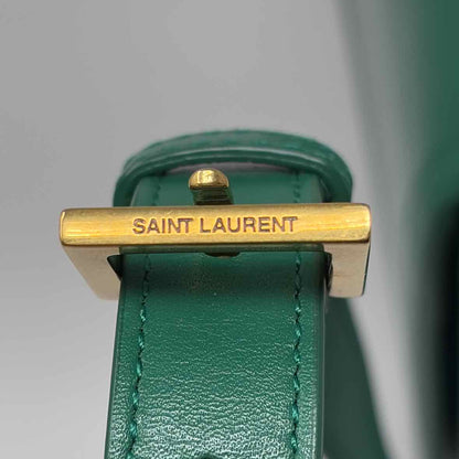 Pre-Owned Saint Laurent Green Leather Designer Handbag