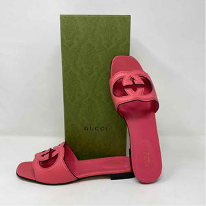 Pre-Owned Gucci Pink Leather Shoe Size 8 Designer Shoes