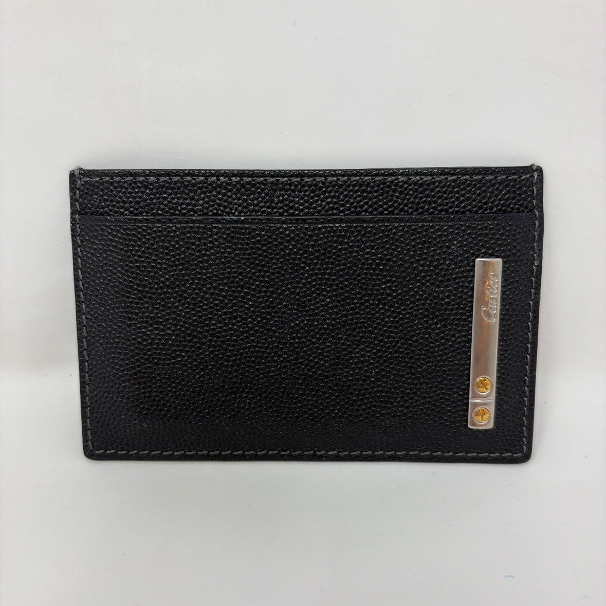 Pre-Owned Cartier Black Leather Designer Wallet