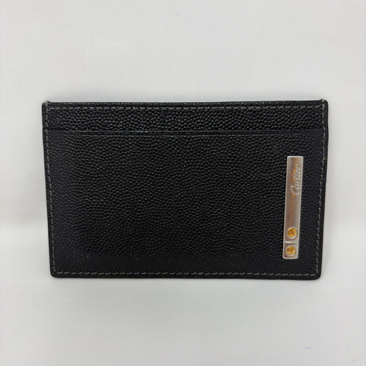 Pre-Owned Cartier Black Leather Designer Wallet