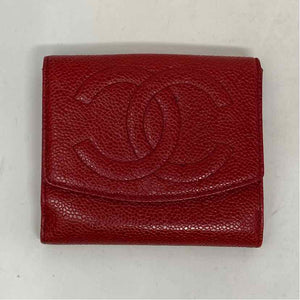 Pre-Owned Chanel Red Leather Designer Wallet