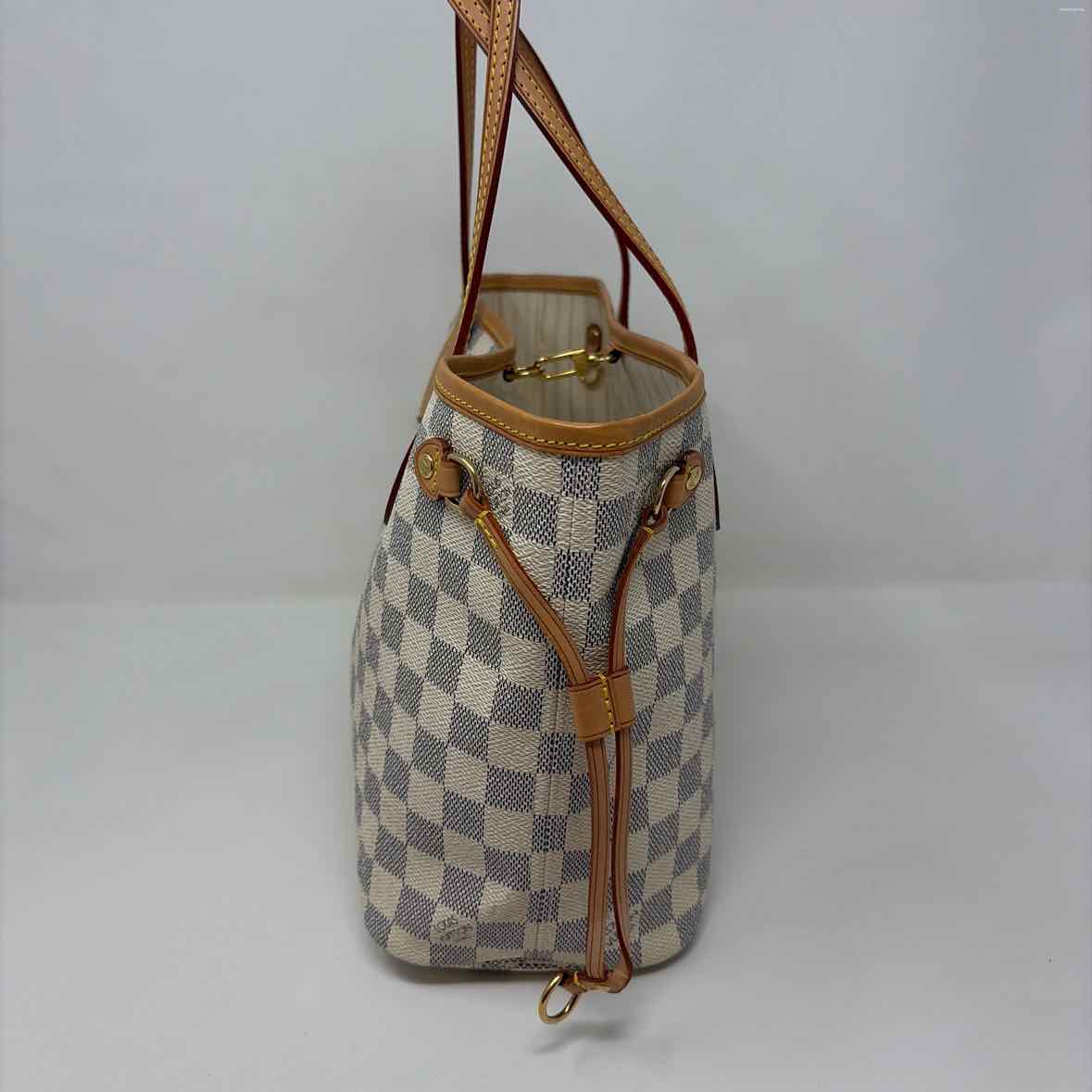 Pre-Owned Louis Vuitton Damier Azur Calf Hair Designer Handbag