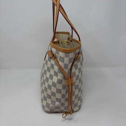 Pre-Owned Louis Vuitton Damier Azur Calf Hair Designer Handbag
