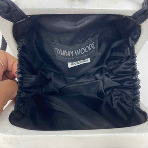 Pre-Owned Timmy Woods Black/White Wood Handbag