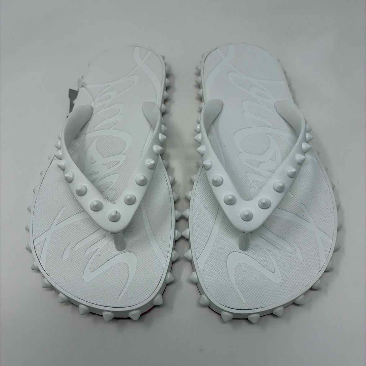 Pre-Owned Christian Louboutin White Rubber Shoe Size 7.5 Designer Shoes