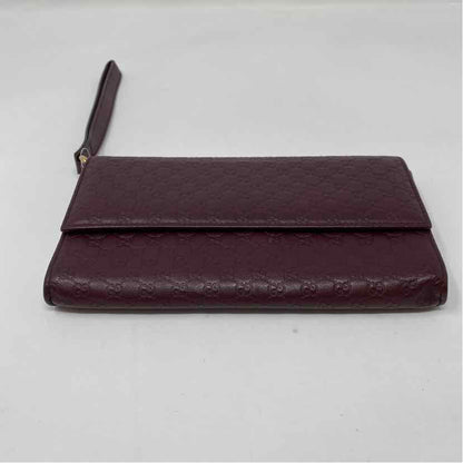 Pre-Owned Gucci Burgundy Leather Designer Wallet