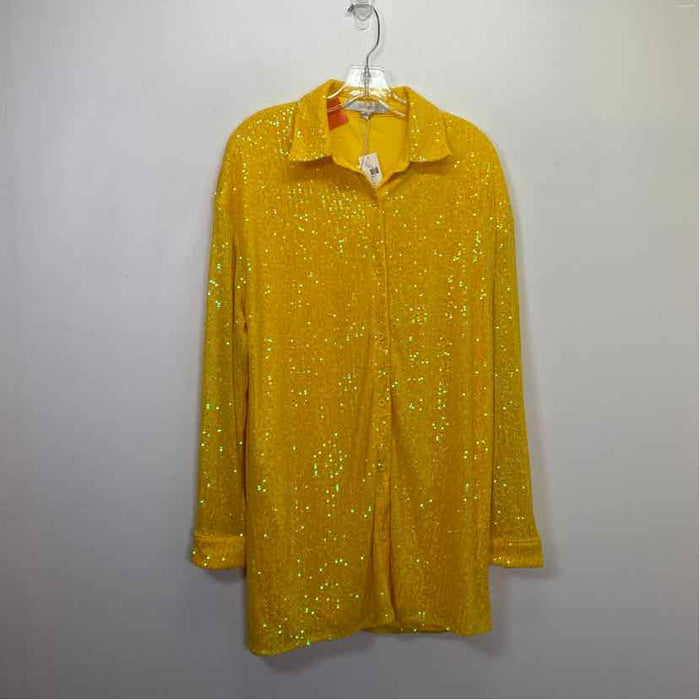 Pre-Owned Size S Flat White Yellow Casual Dress