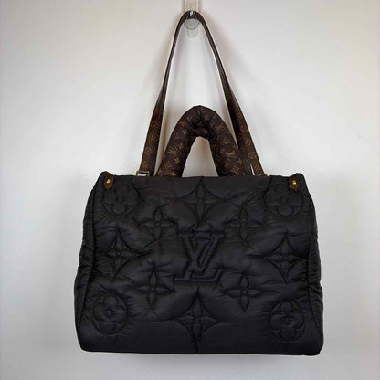 Pre-Owned Louis Vuitton Black/Brown Nylon Designer Handbag