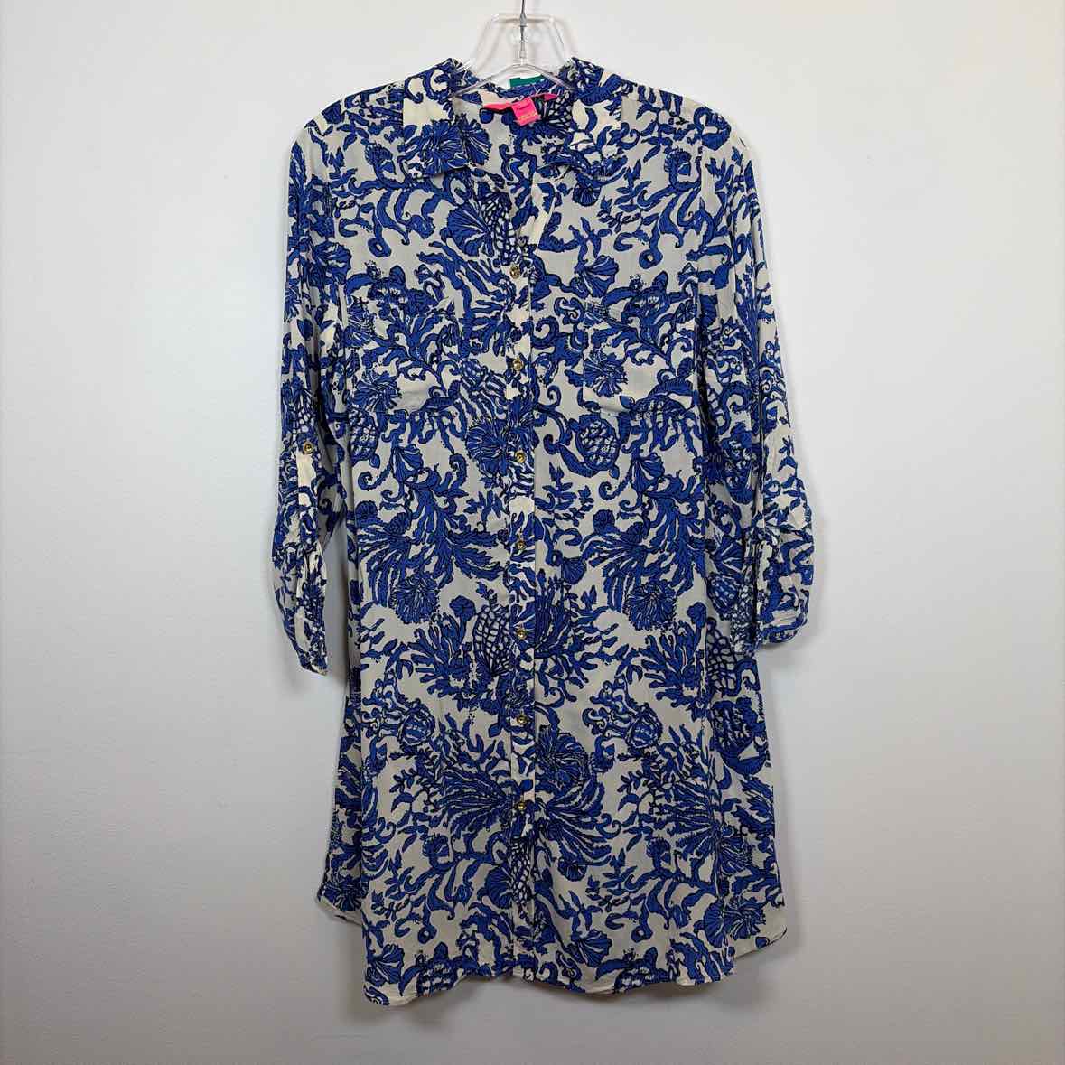 Pre-Owned Size XS Lilly Pulitzer Blue Print Casual Dress