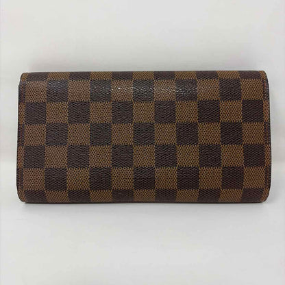 Pre-Owned Louis Vuitton Damier Eben Canvas Designer Wallet
