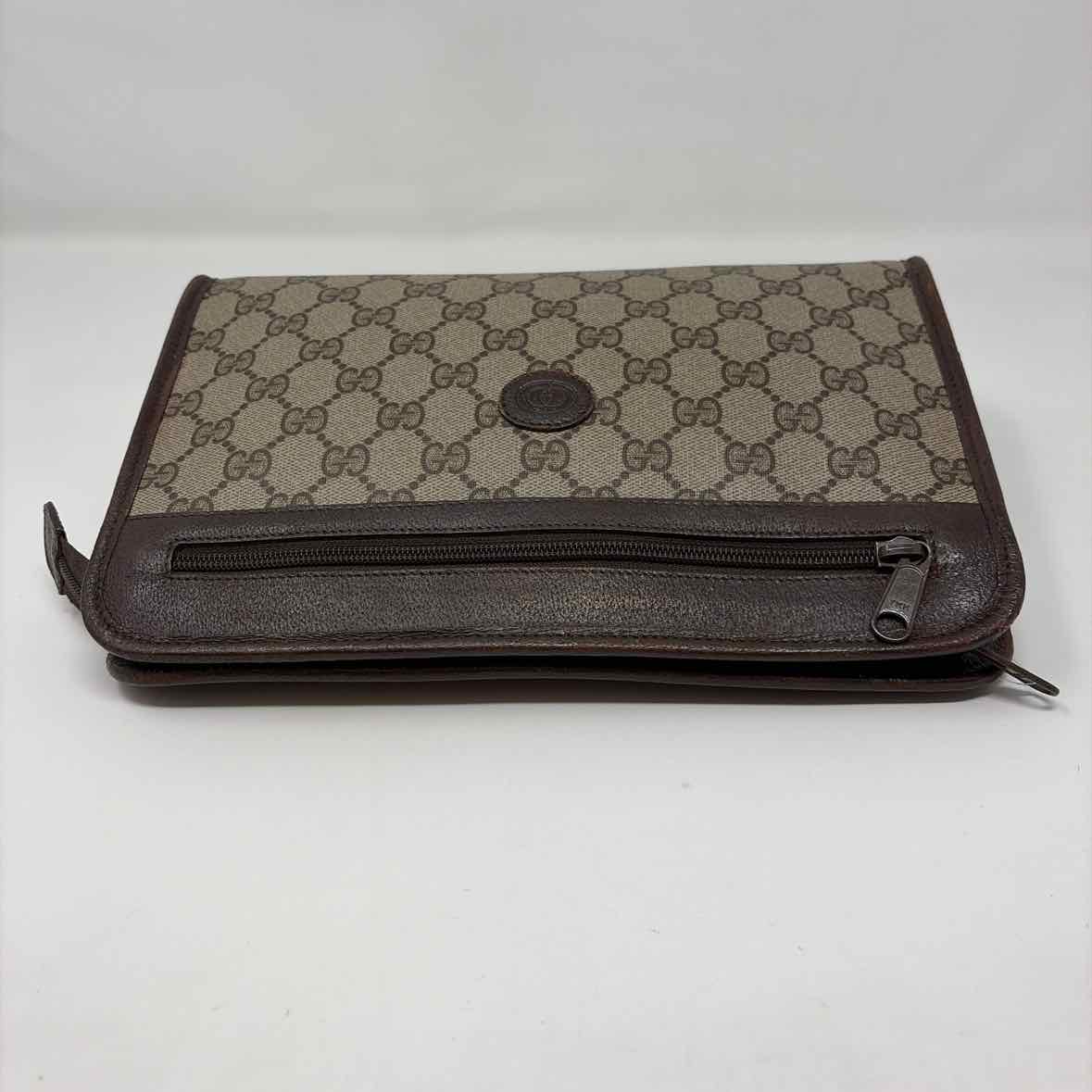 Pre-Owned Gucci Brown Leather Designer Handbag