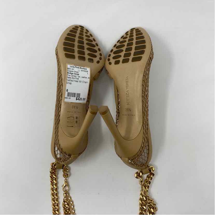 Pre-Owned Bottega Veneta Tan Leather Shoe Size 6 Designer Shoes