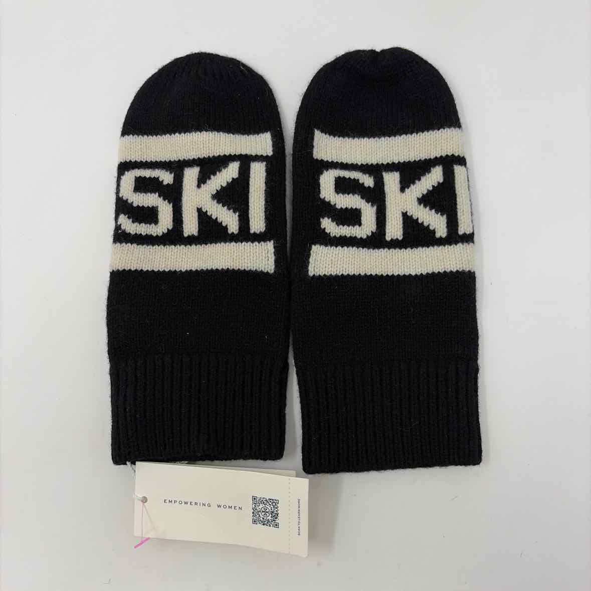 Pre-Owned Tory Sport Black/White Knit Gloves