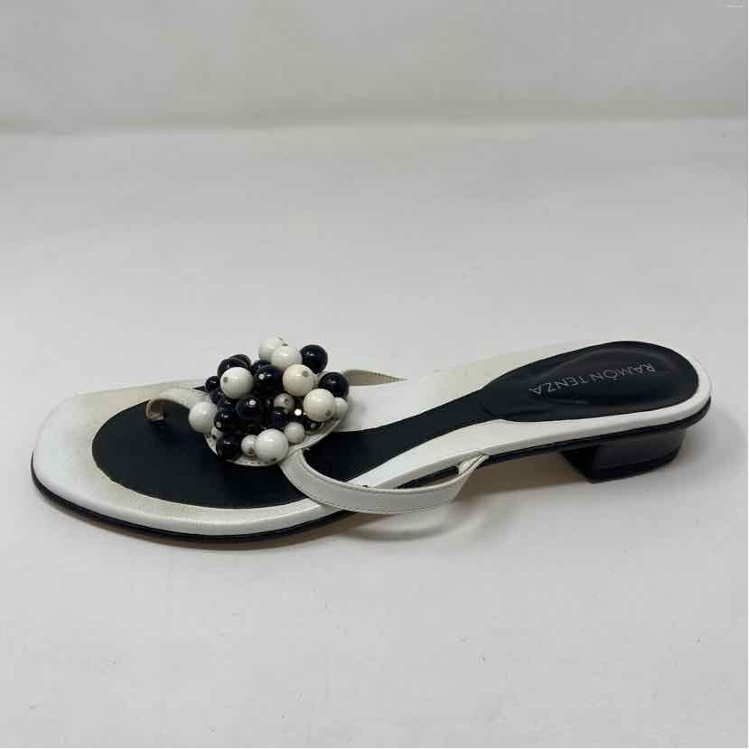 Pre-Owned Shoe Size 8.5 Ramon Tenza Black/White Sandals