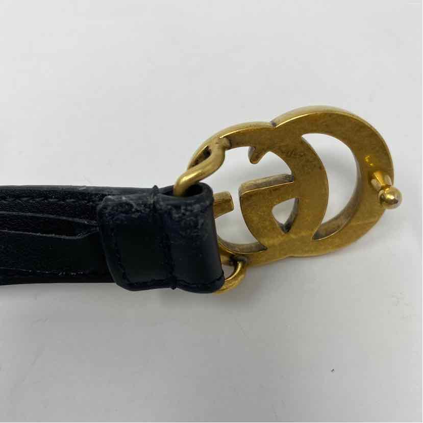 Pre-Owned Gucci Black Leather Designer Belt