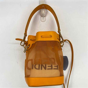 Pre-Owned Fendi Orange Mesh Designer Handbag