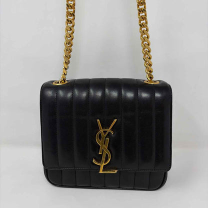 Pre-Owned Saint Laurent Black Leather Designer Handbag
