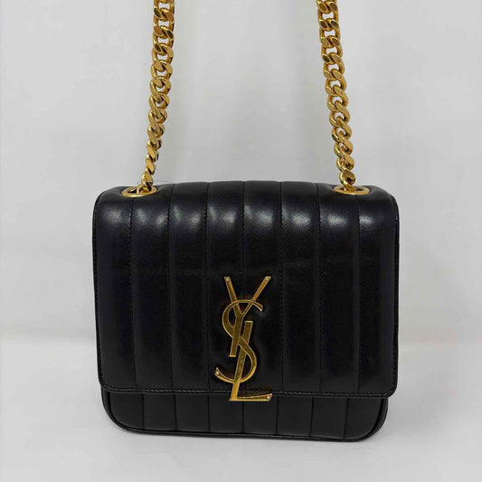 Pre-Owned Saint Laurent Black Leather Designer Handbag