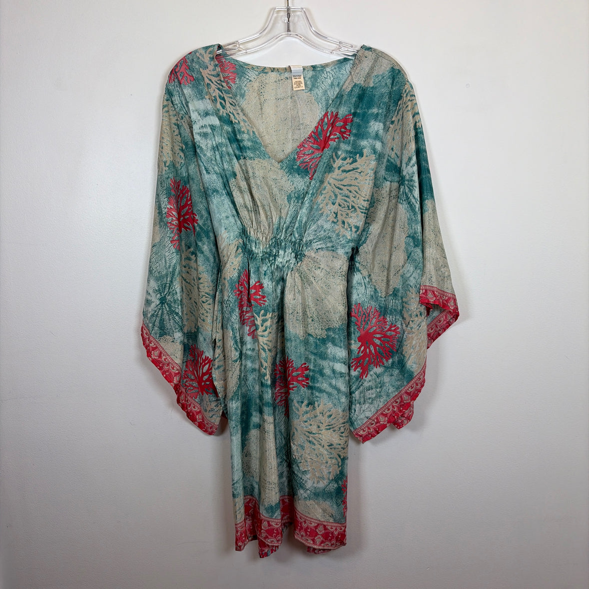 Pre-Owned Size One Size India Boutique Teal Multi Casual Dress