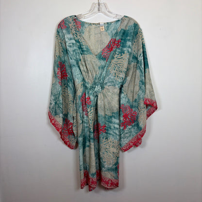 Pre-Owned Size One Size India Boutique Teal Multi Casual Dress