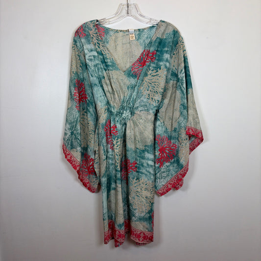 Pre-Owned Size One Size India Boutique Teal Multi Casual Dress