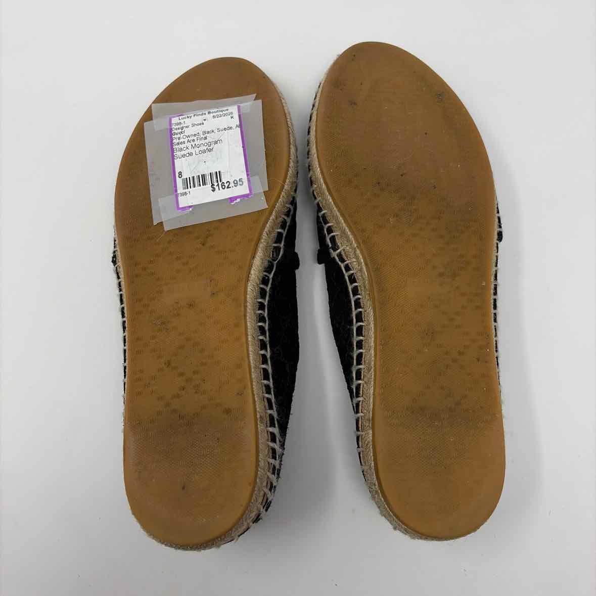 Pre-Owned Gucci Black Suede Shoe Size 8 Designer Shoes